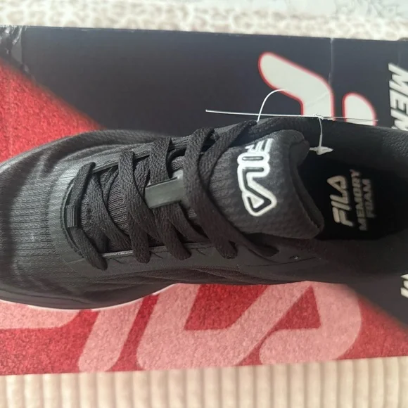 Fila Women's Black and White Athletic Shoes - Picture 2 of 16